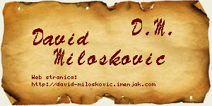 David Milošković vizit kartica